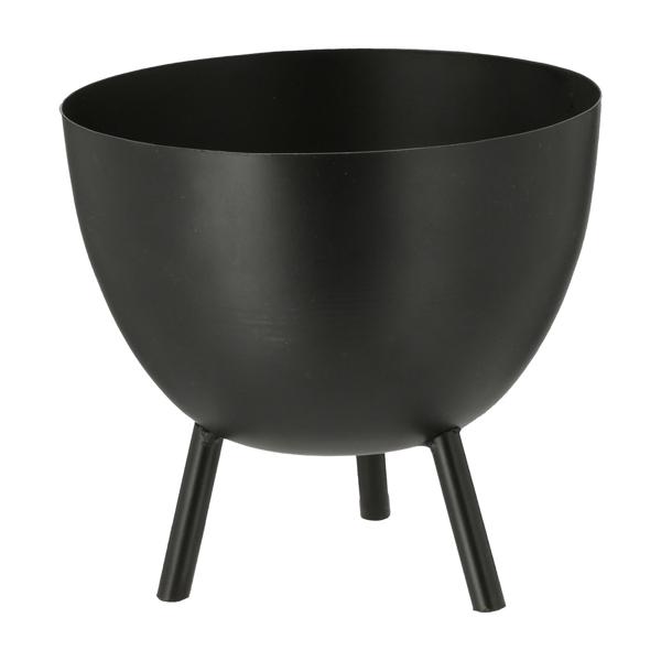 Blumentopf aus Eisen - Übertopf mit 3 Füssen für kleine Pflanzen - Schwarz, 14x11 cm - Ideal für Tisch, Regal, Fensterbank - Edle Deko & Aufbewahrung