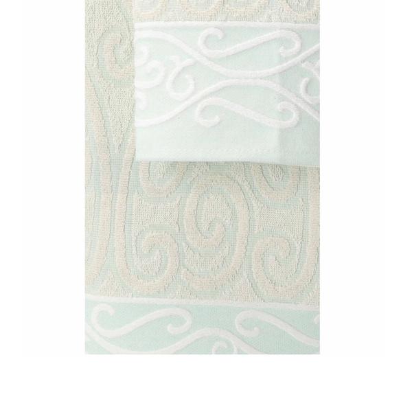 set of 12 towels 100% cotton, hand and guest towel, green, 60 x 100 cm, 40 x 60 cm