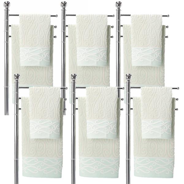 set of 12 towels 100% cotton, hand and guest towel, green, 60 x 100 cm, 40 x 60 cm