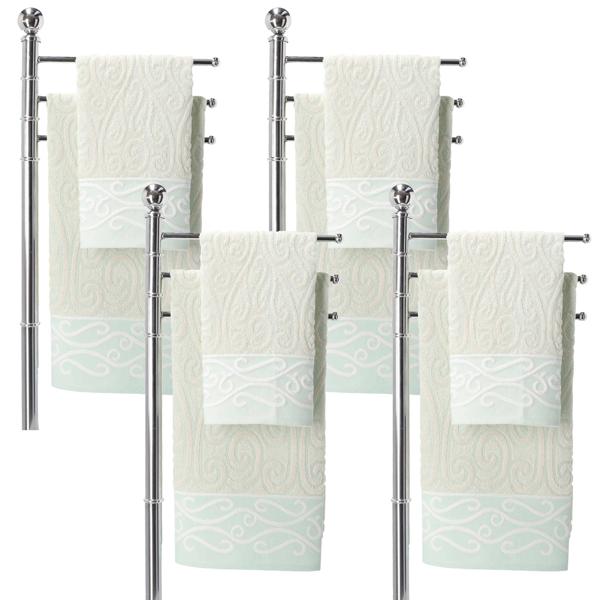 set of 8 towels 100% cotton, hand and guest towel, green, 60 x 100 cm, 40 x 60 cm