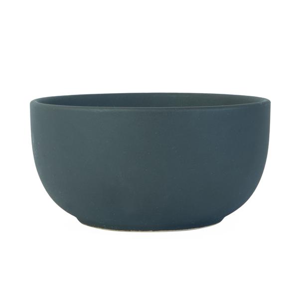 Tapas Set Keramik-Bambus - Schale mit Löffel für stilvolle Beilagen & Snacks - Matt Schwarz/Braun - 14x14x7cm - Edle Präsentation am Tisch