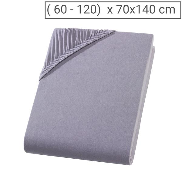 Drap-housse de qualité en jersey pour lit d‘enfant, 100% coton, gris, 60 x 120 - 70 x 140 cm