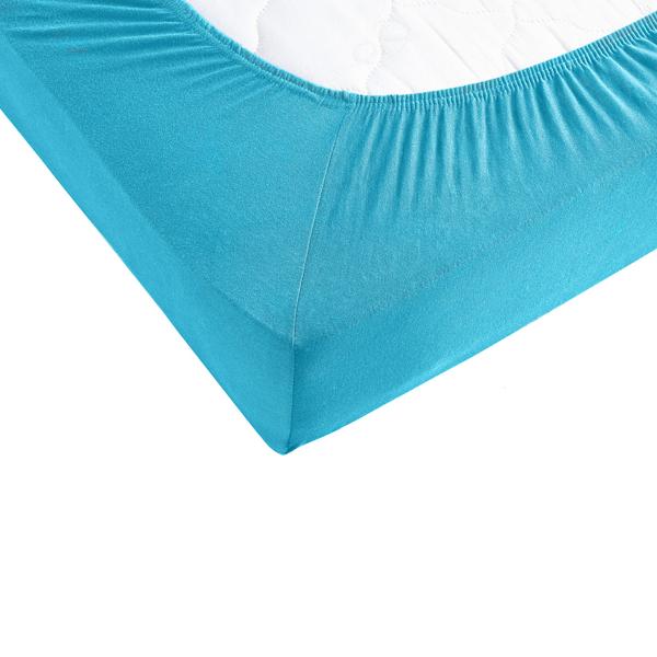 Drap-housse de qualité en jersey pour lit d‘enfant, 100% coton, turquoise, 60 x 120 - 70 x 140 cm