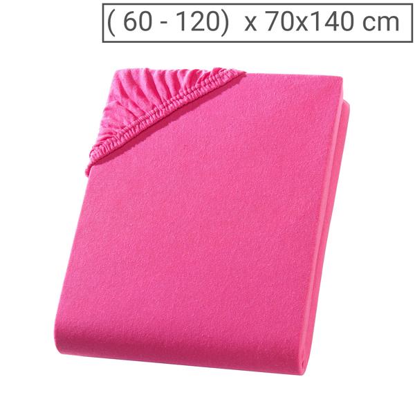 Drap-housse de qualité en jersey pour lit d‘enfant, 100% coton, magenta, 60 x 120 - 70 x 140 cm