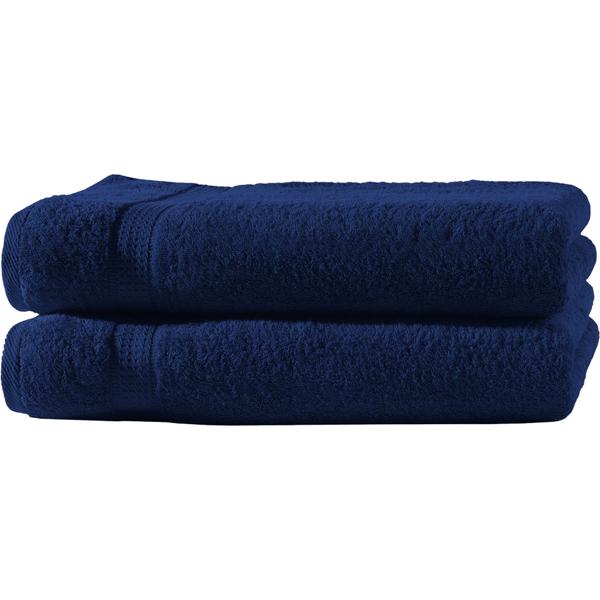 Lot de 2 draps de bain navy – 100% coton de luxe, 70 x 140 cm, 2 bordures – Ultra doux, absorbants, OEKO-TEX Standard 100