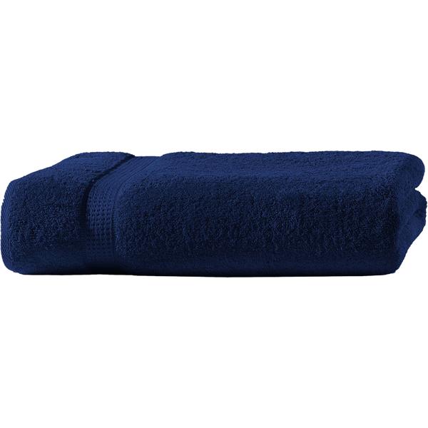 Asciugamano da bagno di lusso 100 x 150 cm – 100% cotone – morbidissimo, molto assorbente & a rapida asciugatura – design elegante con 2 bordure in navy
