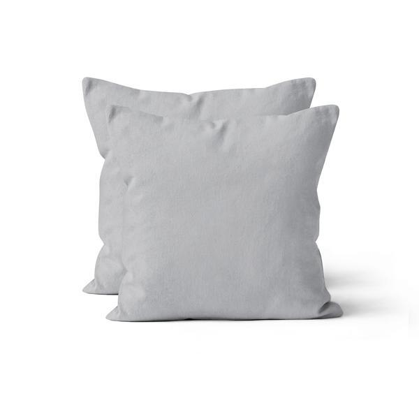 Cotton pillow covers, 2-piece set pillowcase 40 x 40 cm with zipper, silver