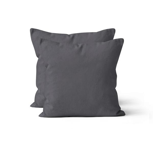 Federe in cotone, set di 2 Federe 40 x 40 cm con cerniera, antracite