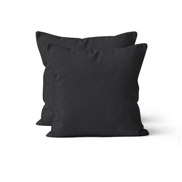 Federe in cotone, set di 2 federe 40 x 40 cm con cerniera, nero