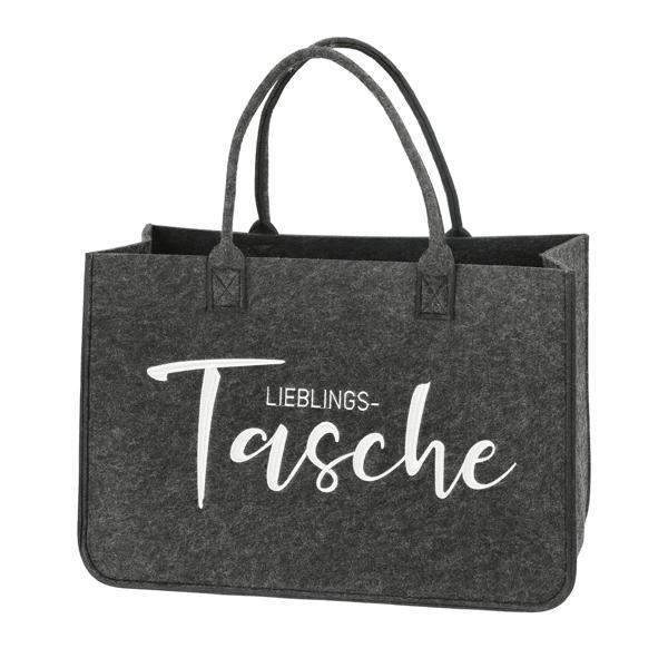 Sac en feutre Sac favori broderie, sac à provisions, environ 49 x 34 cm