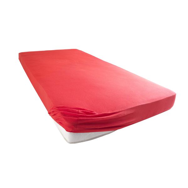 Drap-housse en jersey de qualité pour enfants, 100% coton, rouge, 70 x 140 cm