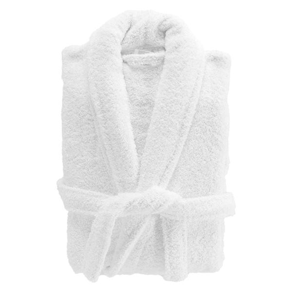 Terry bathrobe, sauna robe for him & her, white, one size fits all