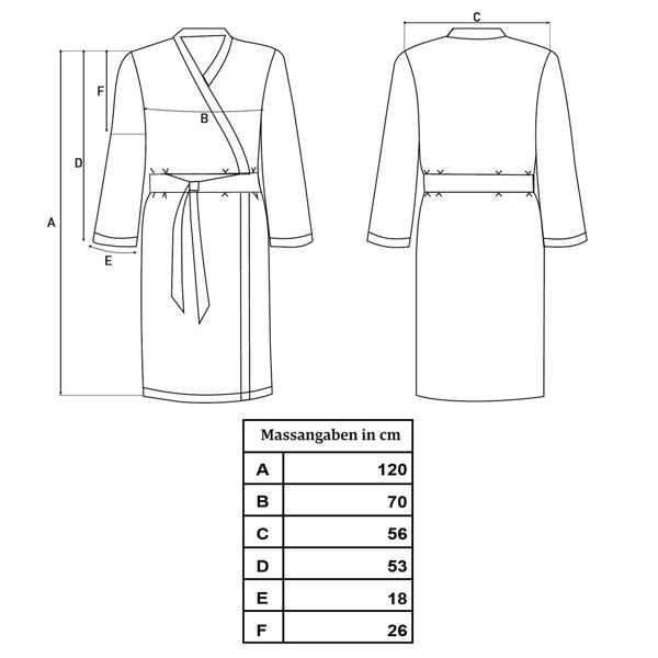 Bademantel Frottee - Saunamantel für Damen & Herren - Dunkelgrau - Einheitsgrösse mit verstellbarer Taille - 100% Baumwolle - Weich, flauschig & saugstark