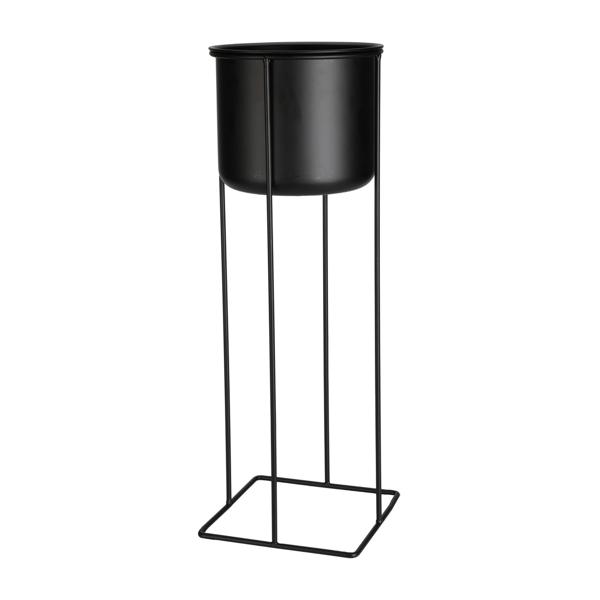 Set di supporti per vasi in metallo – Set da 2 nero – Eleganti portapiante da interno – Robusti, salvaspazio e decorativi per fiori ed erbe aromatiche