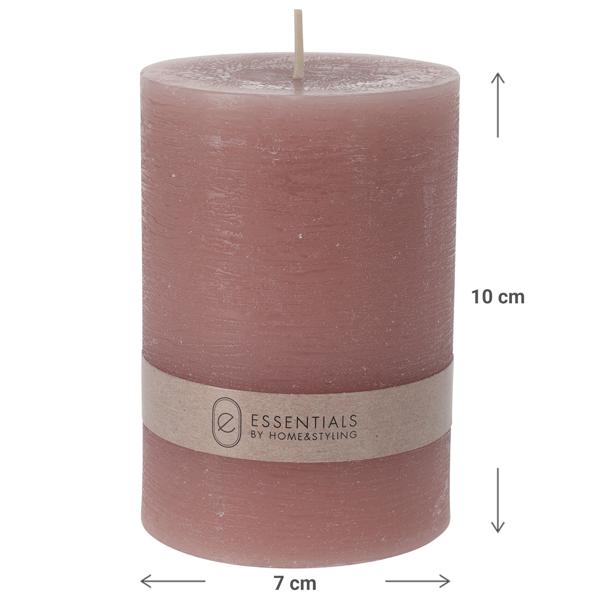 Candela a colonna rosé, Ø 7 x altezza 10 cm