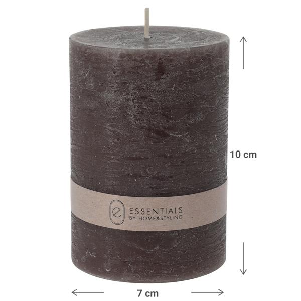 Pillar candle gray, Ø 7 x height 10 cm