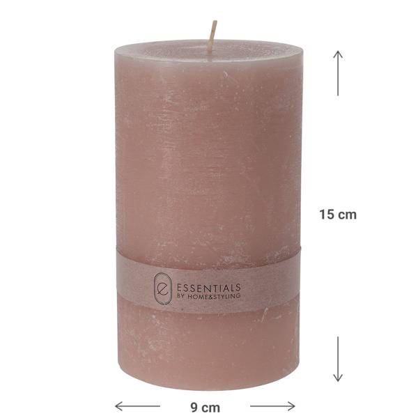 Candela a colonna rosé, Ø 9 x altezza 15 cm