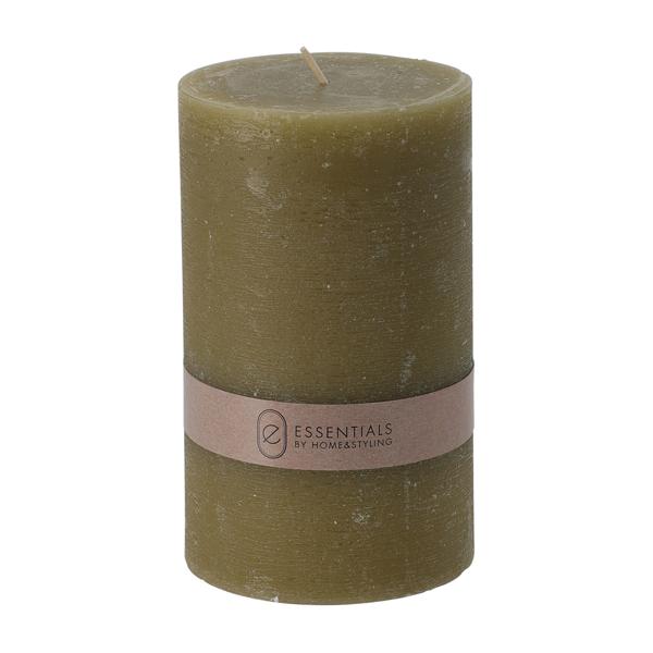 Candela a colonna oliva, Ø 9 x altezza 15 cm