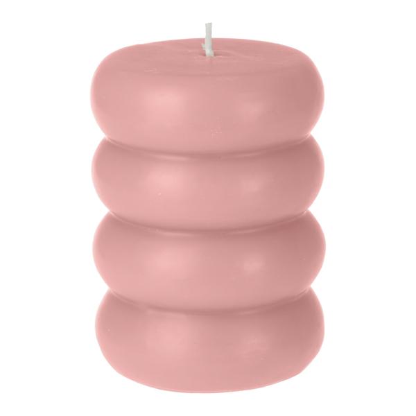 Candela decorativa Donut, rosa, Ø 7,5 x 10 cm