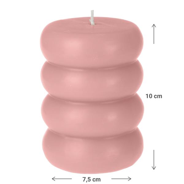 Candela decorativa Donut, rosa, Ø 7,5 x 10 cm