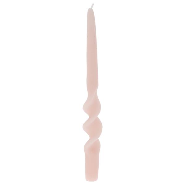Candela decorativa, forma ritorta, set di 2, candela d‘atmosfera, rosa, Ø 2,5 x 25 cm