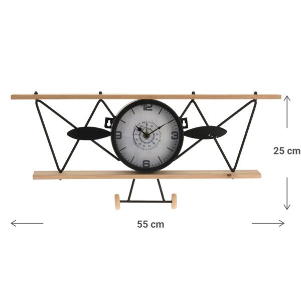 Airplane clock, wall clock, 55 x 25 cm