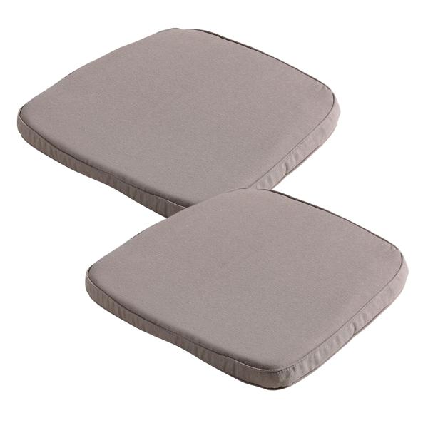 Outdoor chair cushions set of 2 – Comfortable seat cushions for garden & living room – Taupe, 48x48 cm – 70% recycled, UV protection, Made in Europe