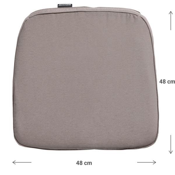 Outdoor chair cushions set of 2 – Comfortable seat cushions for garden & living room – Taupe, 48x48 cm – 70% recycled, UV protection, Made in Europe