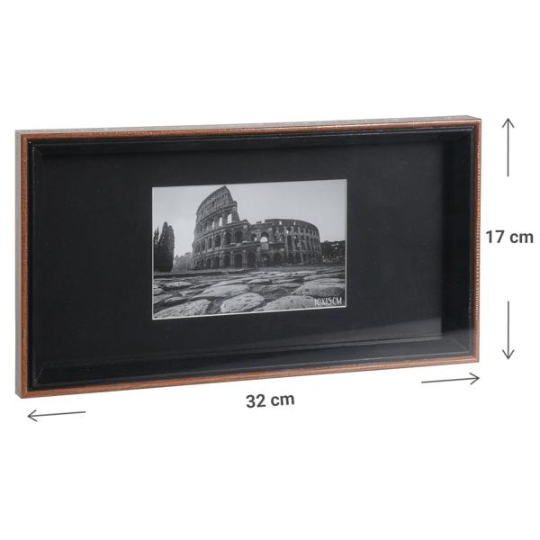 Cadre photo, noir-marron, 32 x 17 cm