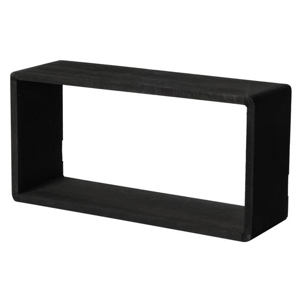Set di 3 mensole sospese, nero, rettangolare, cubo per mensole