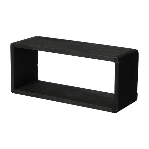 Set di 3 mensole sospese, nero, rettangolare, cubo per mensole
