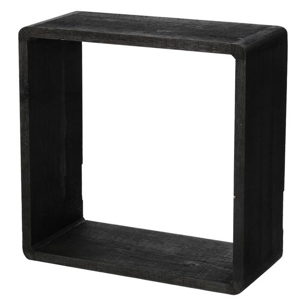 Set di 3 mensole sospese, nero, quadrato, cubo per mensole