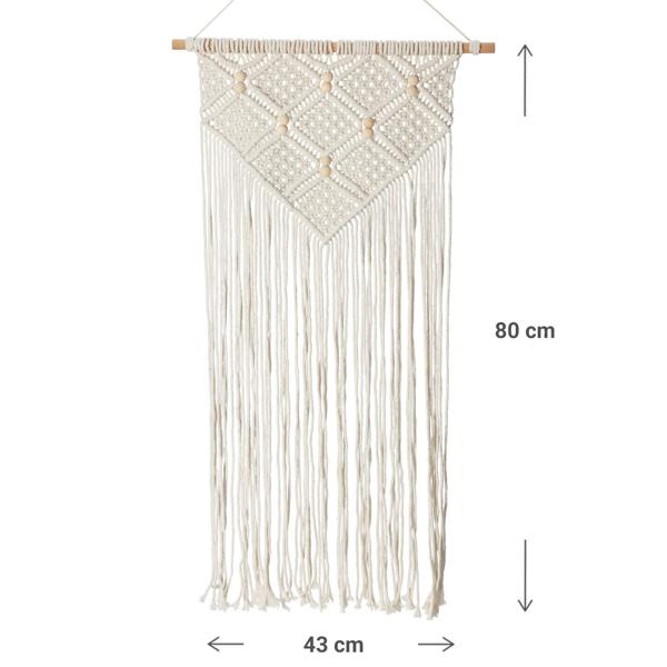 Décoration murale macramé, tapisserie Boho en coton, 43 x 80 cm