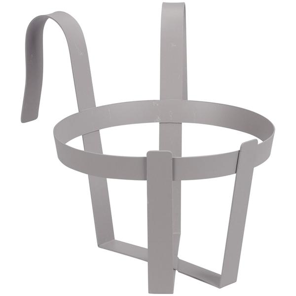Metal flower pot holder, hanging railing planter, gray, Ø 20 x 19.5 cm