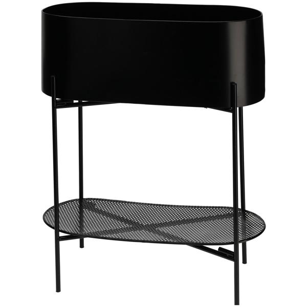 Elegante set di 2 supporti per piante in metallo, nero, 2 misure - Robusto supporto per fiori, look moderno, 50x60/40x45 cm