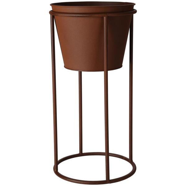 Supporto per vasi da fiori in metallo, set di 2 supporti per piante. ruggine, 2 dimensioni