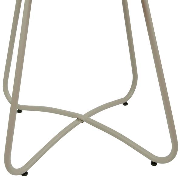 Table d‘appoint en métal avec crochet de transport, gris-beige, table de jardin 40 x 46 cm