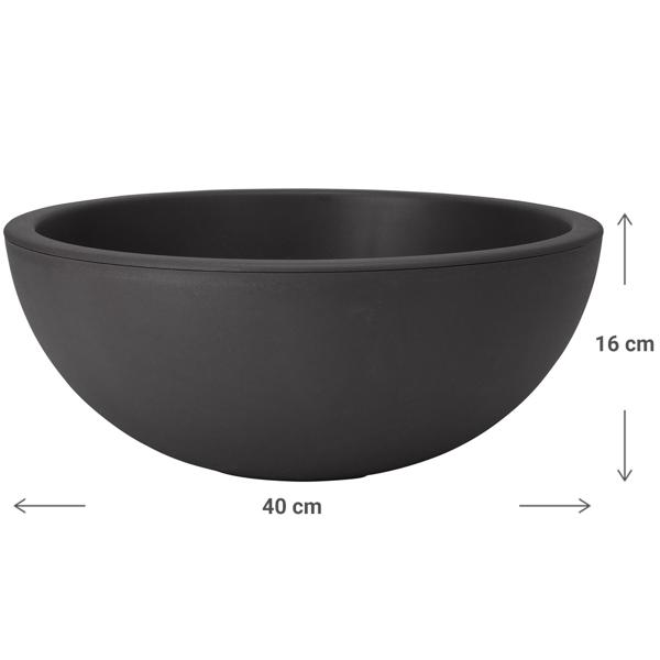 set of 2 plant bowls, anthracite, flower pot, Ø 40 cm