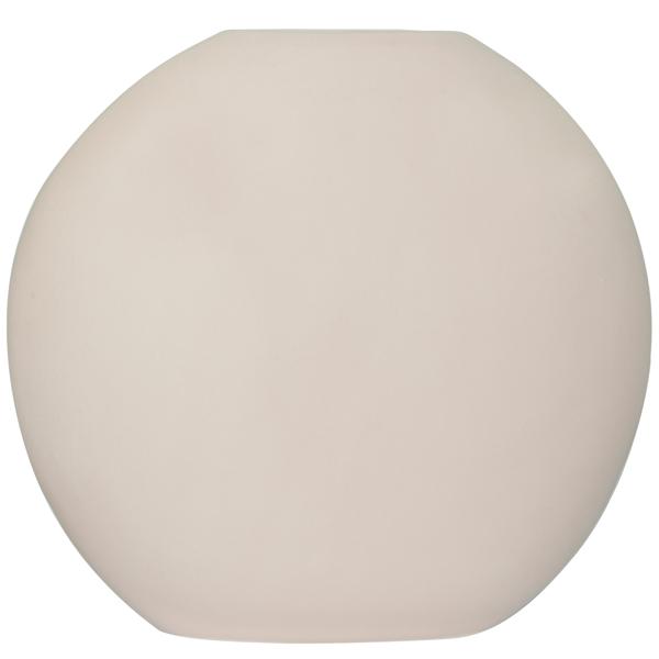 Steingut Vase lasiert - elegante Blumenvase creme 26x8x31 cm - formschönes ovales Design - robuste hochwertige Steinfertigung für langanhaltende Blumenfrische