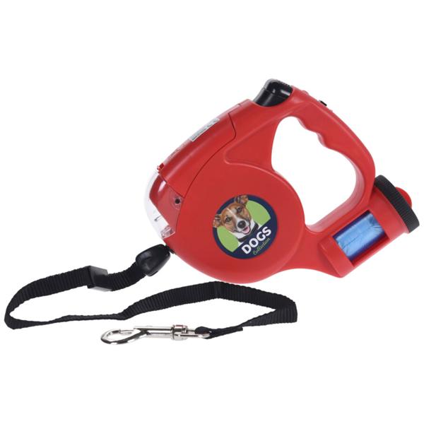 Dog retractable leash, retractable leash with lamp and dog bag holder