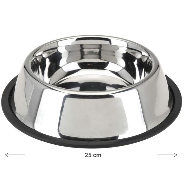 Stainless steel dog bowl Ø 25.5 cm – Non-slip food bowl for dogs and cats – Scratch-resistant, durable & hygienic – Bacteria-resistant for healthy food