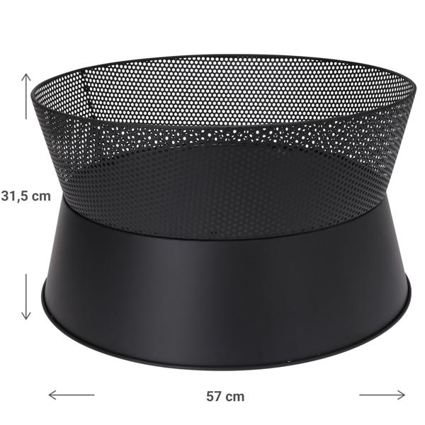 Robusto focolare in acciaio, 57 x 31,5 cm, con elegante griglia - Sicuro focolare per un‘atmosfera da falò in giardino