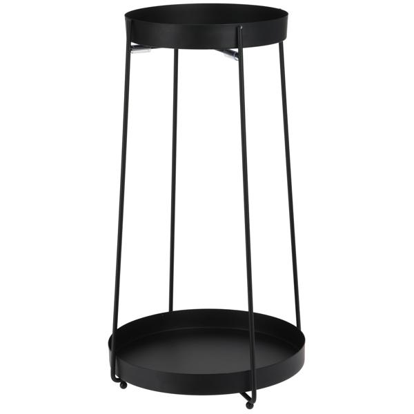 Blumentopfständer Set Metall - 2 runde Pflanzenständer schwarz - 2 Grössen (46/56 cm) für stilvolle Deko- flexible Präsentation von Blumen