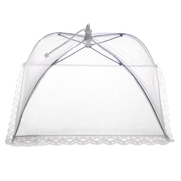 Cloche alimentaire pliante, blanc, 45 x 45 x 18 cm