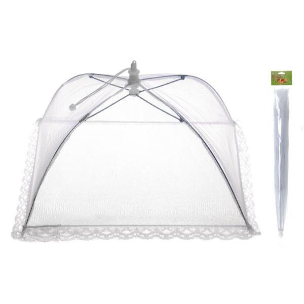 Cloche alimentaire pliante, blanc, 45 x 45 x 18 cm
