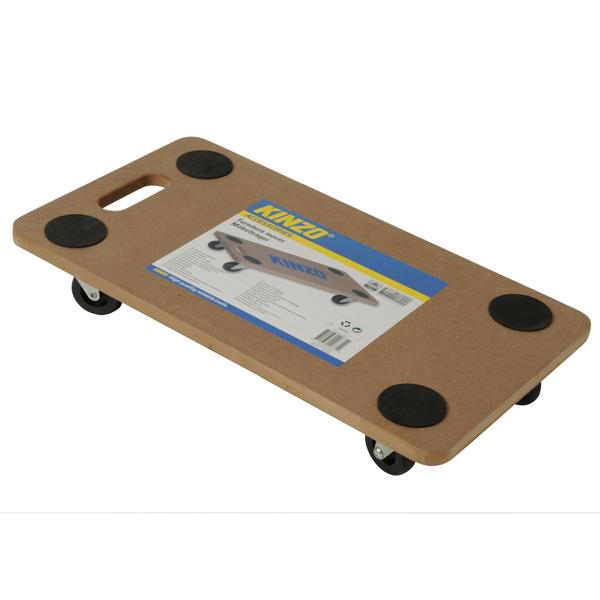 Wooden furniture dolly, rolling board with four 360-degree castors for loads up to 200 kg
