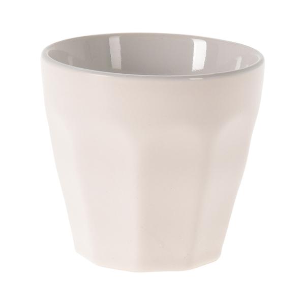 Espressotassen 4er-Set aus dickwandigem Porzellan - Achteckige Kaffeebecher ohne Henkel für doppelten Espresso - 90ml Volumen - Matt Weiss-Glänzend Innen