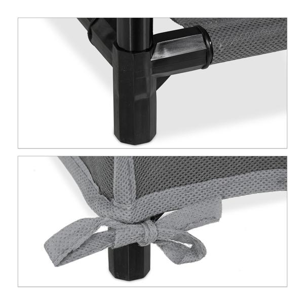Schuhschrank aus Stoff - 8 Fächer für ca. 24 Paar Schuhe - 140x60x30cm Grau - Staub- & Mottenschutz mit Rolltür & Reissverschluss - Vliesstoff Metall Kunststoff