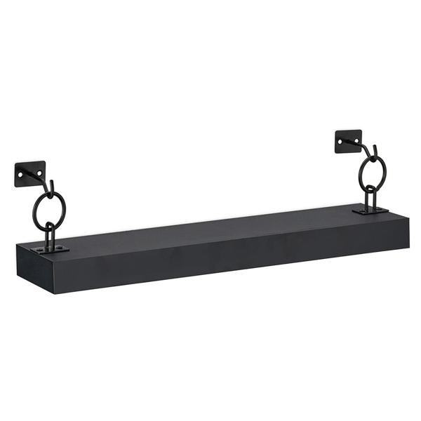 Lot de 2 étagères suspendues Industrial, étagères murales en bois et fer, chacune environ 13 x 48 x 12 cm