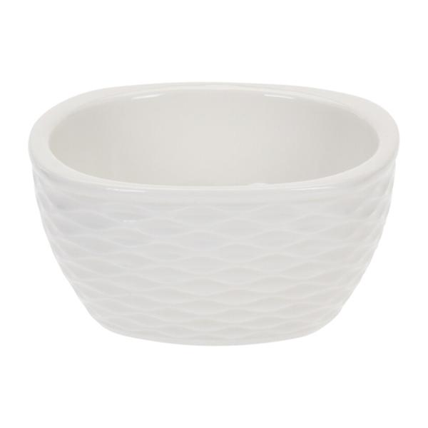 Servier-Set 3 Schalen Porzellan - Für Snacks Dips & Desserts - Ø 9,5 x H 4,5 cm Beige gerippt - Vielseitig einsetzbar - Hochwertig & dekorativ